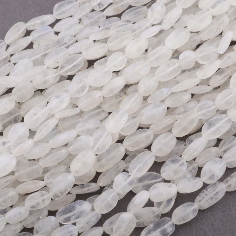 moonstone Faceted Ovel Beads 8mmx7mm-10mmx5mm 12.5 inches RB019 5 Strands Finest quality Rainbow Moonstone Oval Loose Spacer Beads
