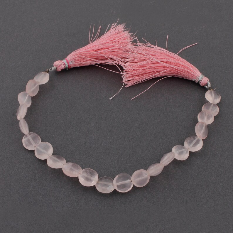 1 Strand Rose Quartz Briolettes Rose Quartz Faceted Coin Shape Beads 9mm 7.5 Inches BR3298