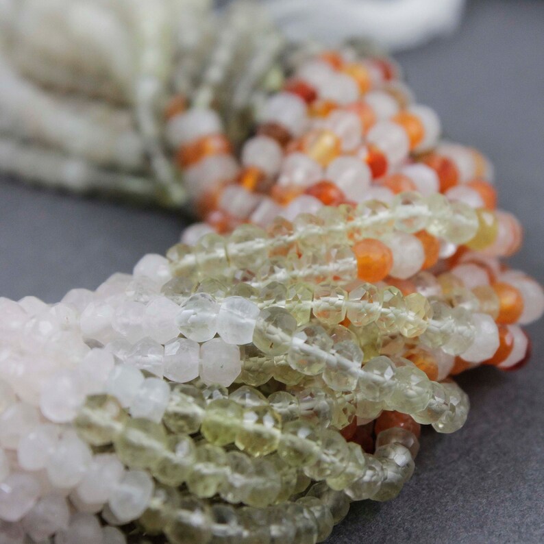 Mix Stone Roundles Beads 4mm-5mm 13 Inches RB288 Bulk Lot 23 Strands Excellent Quality Multi Stone Faceted Rondelles