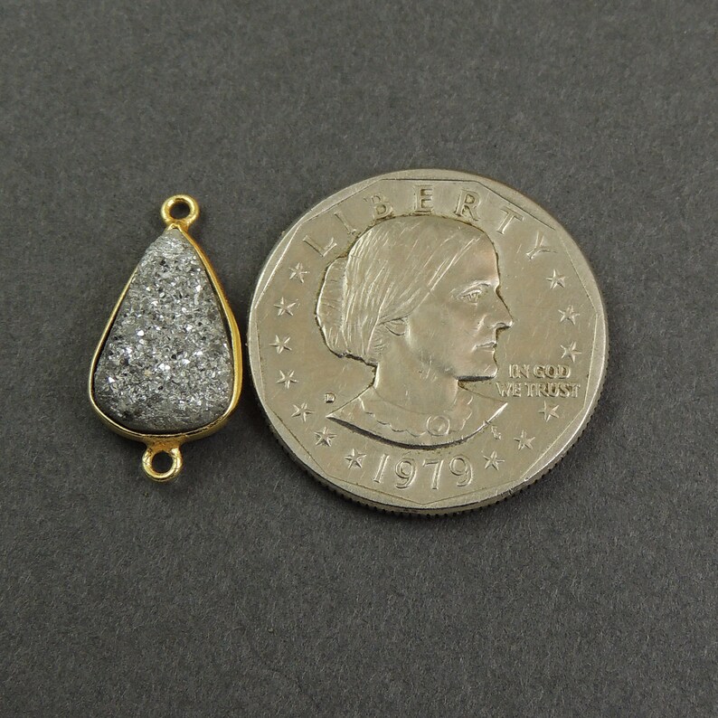 You Choose 10 Pcs Mystic Mix Druzy Druzzy Drusy 24K Gold Plated Pear Double Bail connector PC304