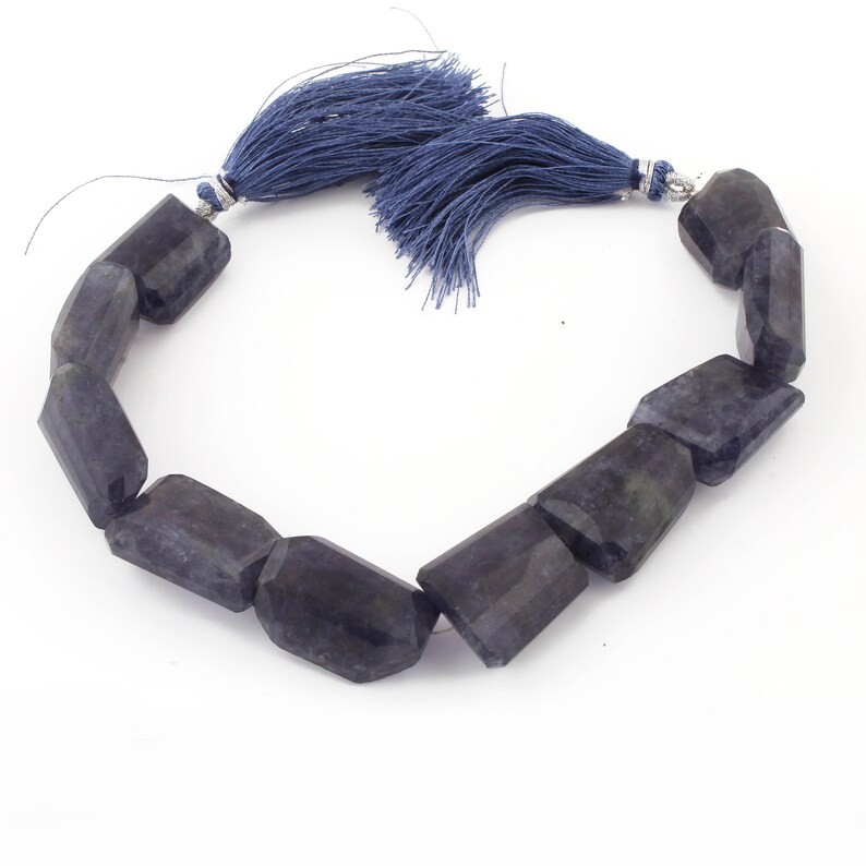 1 Strand Iolite Tumble Beads Faceted Briolettes Center Drill Tumble Beads 19mmx17mm-25mmx16mm 8 Inch BR3687
