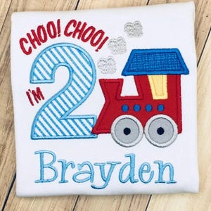 Train Birthday Shirt, Personalized Custom Kids T-Shirt, Gift , Any Age image 8