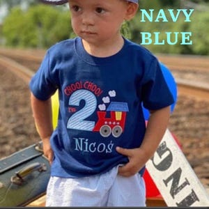 Train Birthday Shirt, Personalized Custom Kids T-Shirt, Gift , Any Age image 4