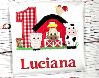 Girls Farm Birthday Shirt: Barnyard Theme Party Outfit
