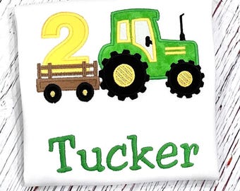 Tractor Birthday Shirt, Boys Farm Tshirt, Custom Kids Tee