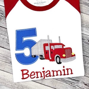 Embroidered Big Rig Birthday Shirt: Personalized Trucker Tee