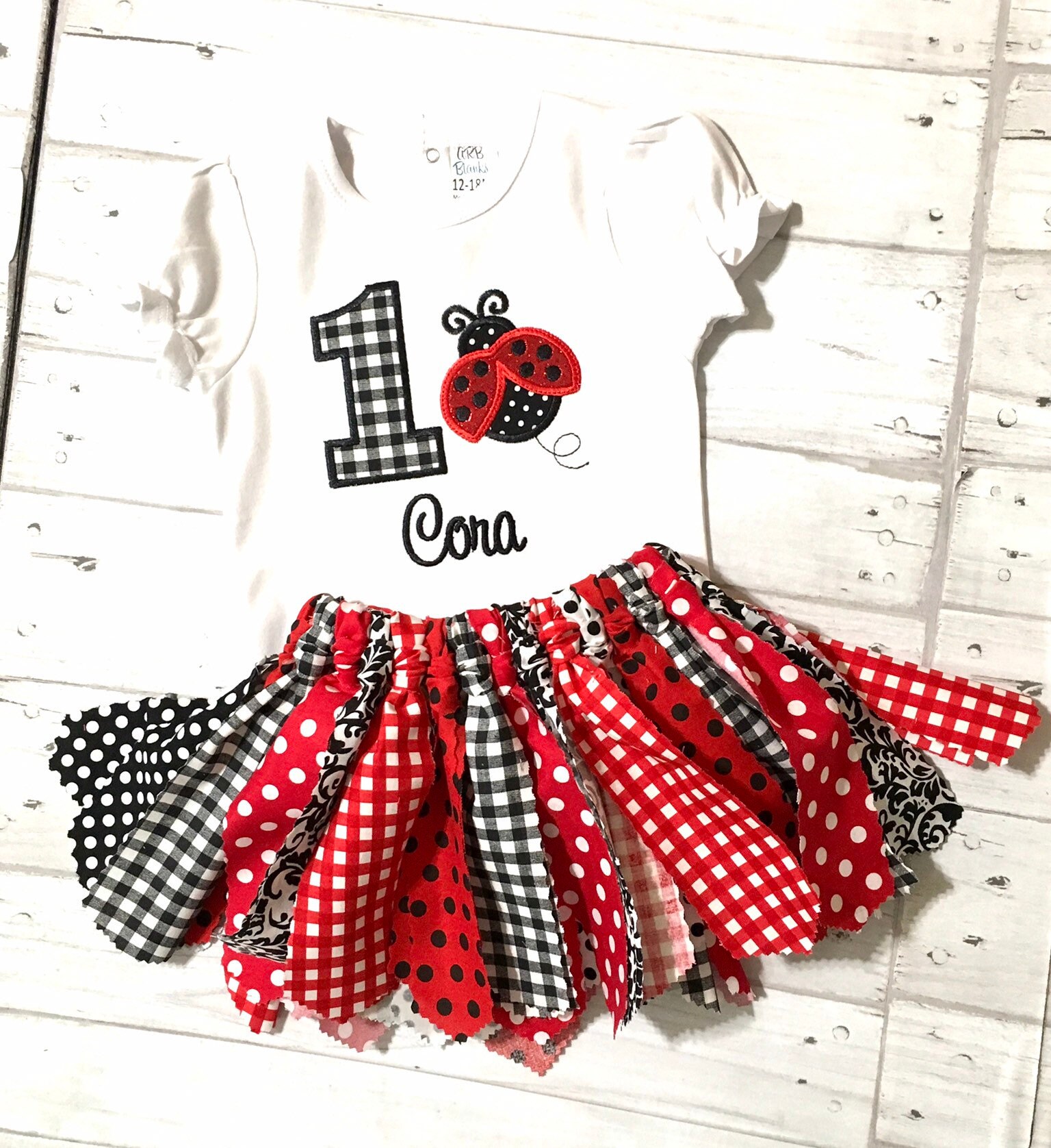 Embroidered Ladybug Birthday Outfit / ladybug 1st birthday tutu outfi…