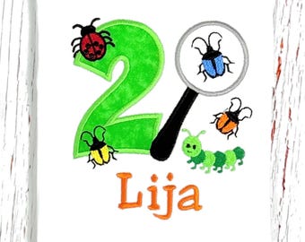 Personalized Bug Birthday Shirt, Embroidered Bug Party Tee, Custom Sibling Shirts