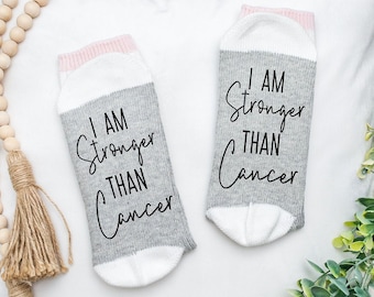 Cancer Gift, I am STRONGER than CANCER, Cancer socks for chemo, gift for cancer patient in chemotherapy, cancer survivor gift