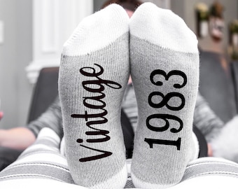 Vintage 1983 Socks, 40th Birthday gift for women, men, 40th Birthday Socks, Funny socks with sayings, gag gift