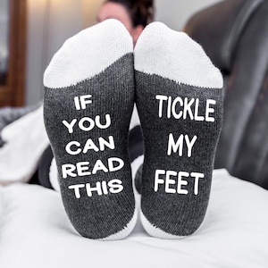 Tickle My Feet Socks, Funny socks, gift for wife, gift for mom, Christmas gift, Sock exchange, If you can red this socks