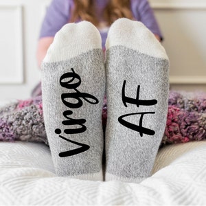 Zodiac Sign Birthday Gift, Virgo AF Socks, gift under 20