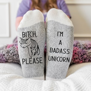 Unicorn, Socks, Funny Socks, Gift for her, Gift for Mom, Unicorn gift, birthday gift, Christmas Gift, Badass Unicorn, gag gift