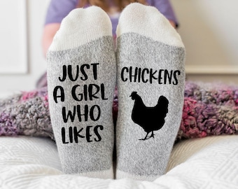 Just A Girl Who Likes Chickens, Funny Socks, Gift for Chicken Lover