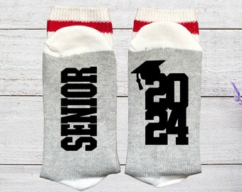 Senior 2024 sokken, Grad 2024, Afstudeercadeau, Afstudeercadeau 2024, Grad sokken, kerstcadeau voor afstudeerder, Klasse van 2024