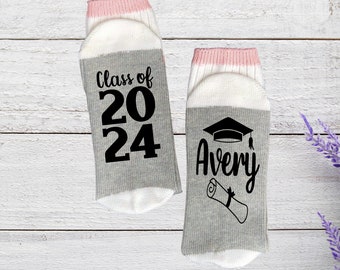 Personalized Graduation gift, Class of 2024 socks, Grad 2024, Graduation Gift, Graduation 2024 Gift, Grad socks, Grad Christmas gift