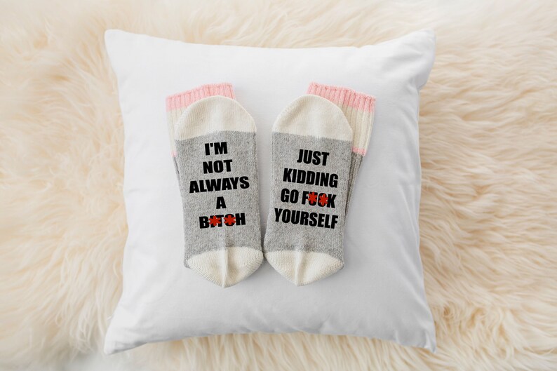 I/'m Not always a Bitch Just Kidding go Fuck Yourself socks funny socks with sayings word socks