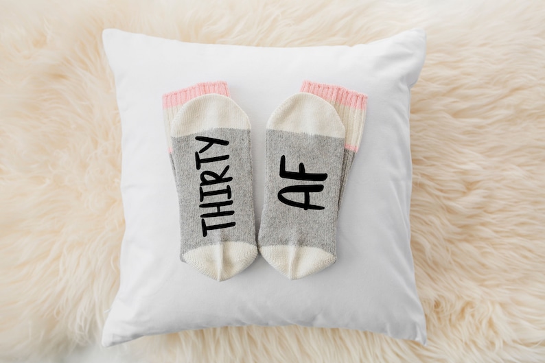 funny socks with sayings THIRTY AF 30th Birthday gift for women,men 30th birthday socks