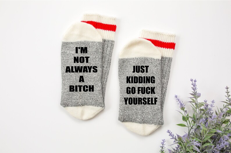 I/'m Not always a Bitch Just Kidding go Fuck Yourself socks funny socks with sayings word socks