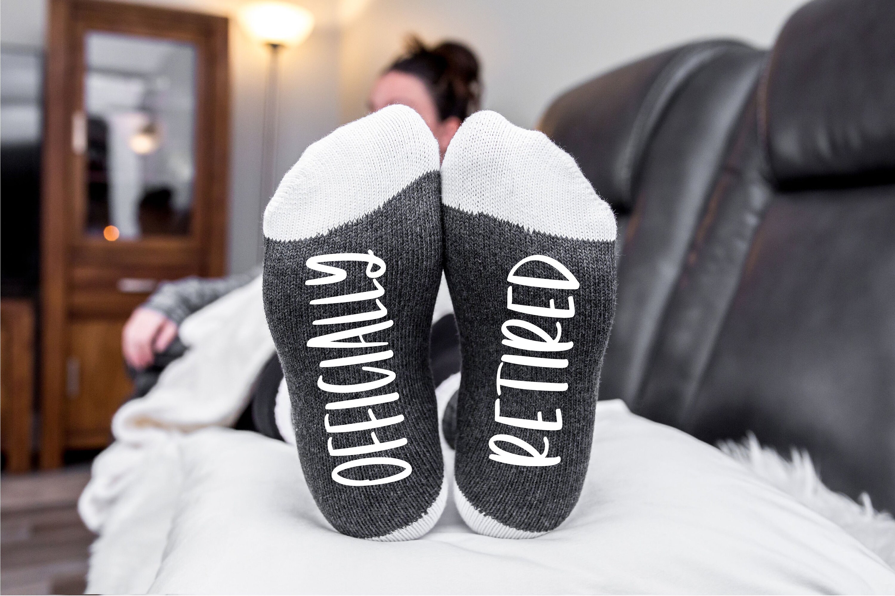 OFFICIALLY RETIRED socks Retirement gift Funny Retirement Etsy