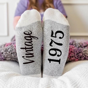 50th Birthday gift, Vintage 1975 Socks, 1975 Birthday, 50th Birthday gift for her, 50th Birthday gift for him, Birthday socks, Birthday idea