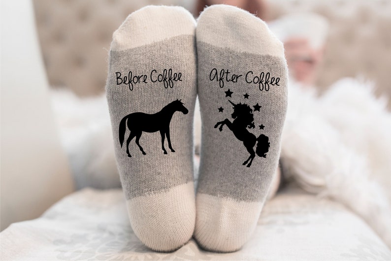 Funny socks Unicorn Socks Unicorn Birthday Gift BeforeAfter Coffee Mother/'s Day gift gift gift for her coffee lover funny gift