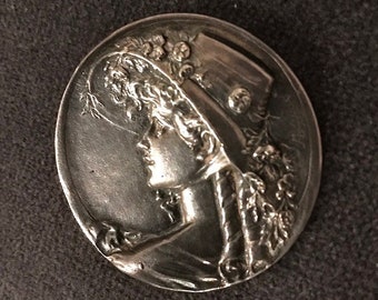 Vintage 1930er Silber Pin/Anhänger von A. Bargas