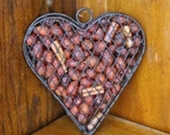 Cinnamon Potpourri Heart - 6" Metal Heart filled with Warm and Spicy Handmade Scented Botanicals | Decorative Metal Hook included