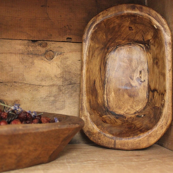 Hand Carved Wood Bowl - 10" x 6"x 2" - Freshly Stained