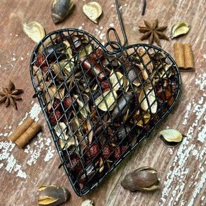 Baking Day Mesh Heart 6 Metal Heart filled with Scented Botanicals, a Warm Inviting Kitchen Fragrance Decorative Metal Hook included image 1