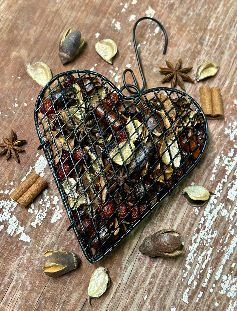 Baking Day Mesh Heart 6 Metal Heart filled with Scented Botanicals, a Warm Inviting Kitchen Fragrance Decorative Metal Hook included image 1