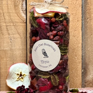 Apple Potpourri - Bright and Crisp Scent | Handmade Scented Botanicals w/ Beautiful Dried Apple Slices | Perfect Mother's Day Gift