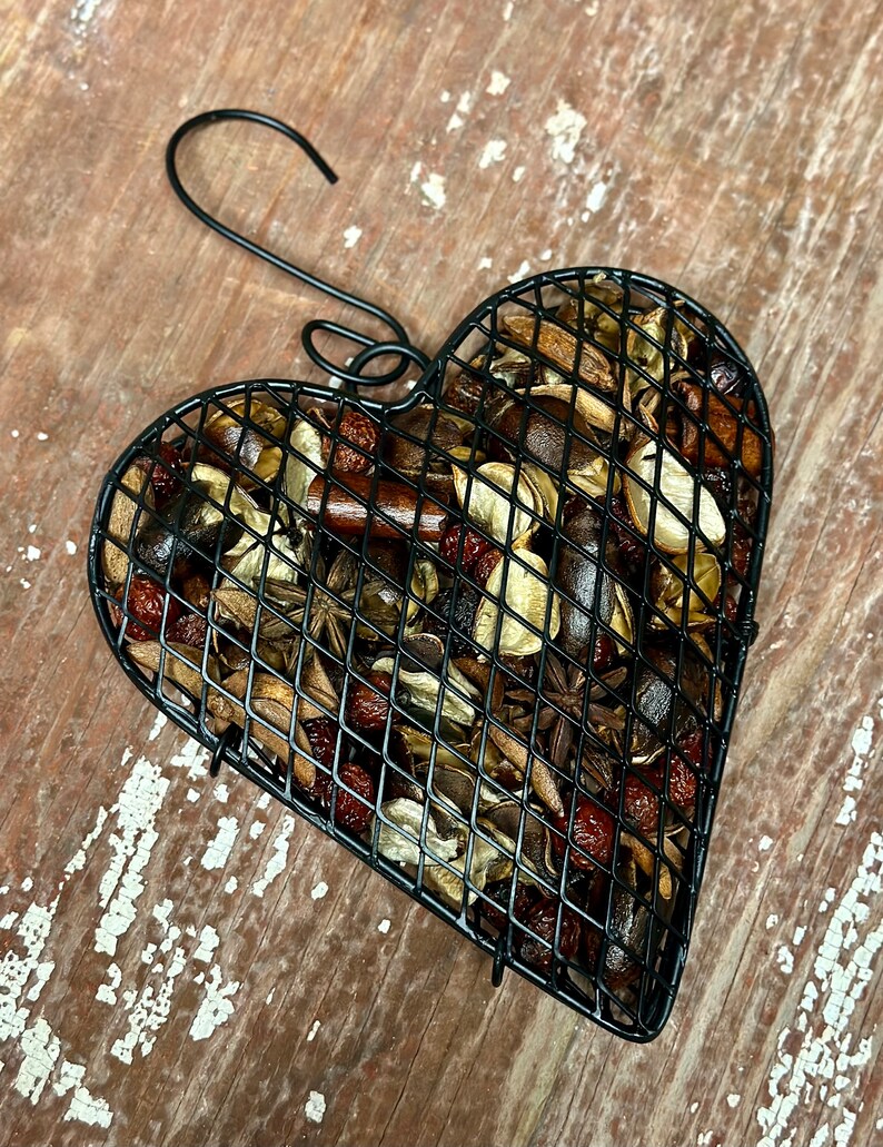 Baking Day Mesh Heart 6 Metal Heart filled with Scented Botanicals, a Warm Inviting Kitchen Fragrance Decorative Metal Hook included image 6