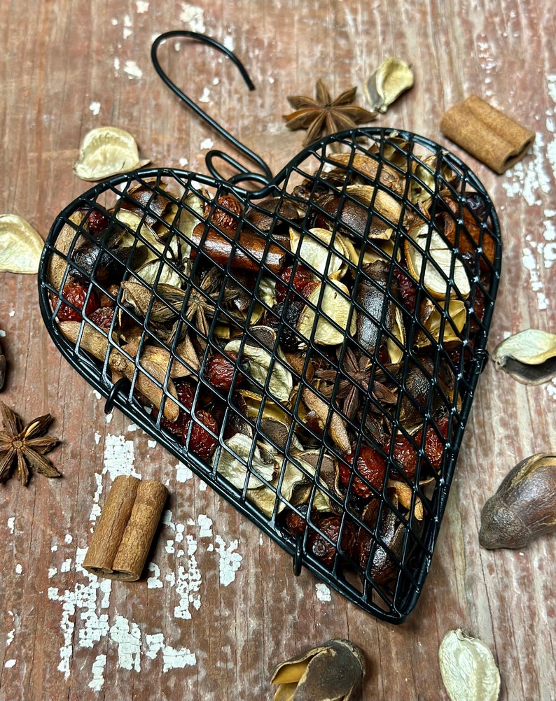 Baking Day Mesh Heart 6 Metal Heart filled with Scented Botanicals, a Warm Inviting Kitchen Fragrance Decorative Metal Hook included image 2