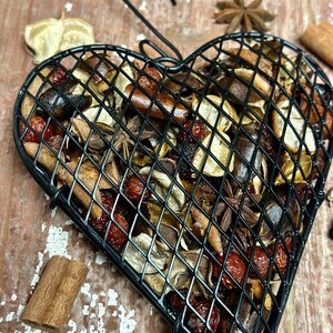 Baking Day Mesh Heart 6 Metal Heart filled with Scented Botanicals, a Warm Inviting Kitchen Fragrance Decorative Metal Hook included image 3