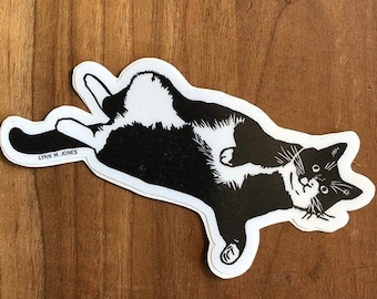 Tuxedo Cat Belly STICKER