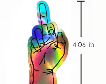 Middle Finger Hologram STICKER