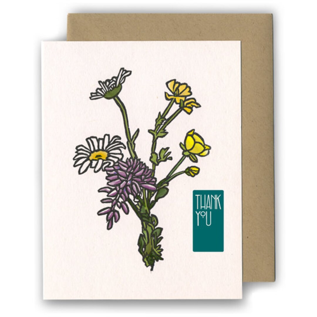 Thank You Bouquet CARD - Etsy