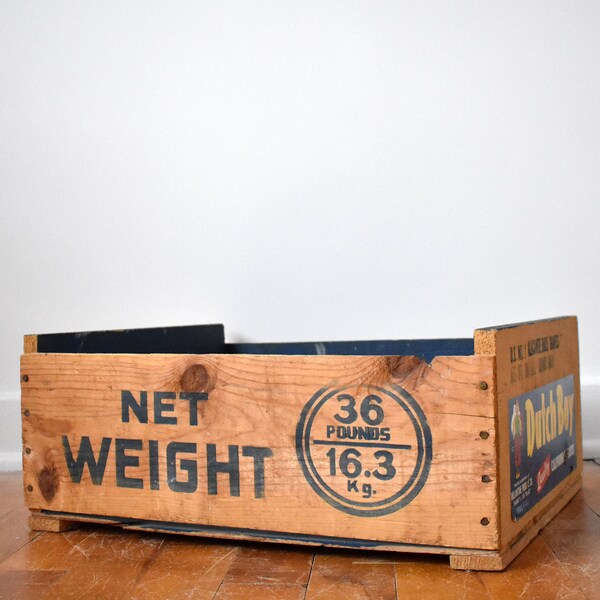 Ballantine Uvas Caja de Madera - 36Lbs Peso Neto - Ballantine Produce Co. Inc. - Dutch Boy - Hecho en los EE.UU. - Cajas de frutas de madera vintage