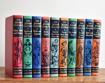 The Junior Classics Collection - Volumes 1-10 - Hardcover Childrens Books - Published by P.F. Collier & Sons - Printed in the USA - 1960