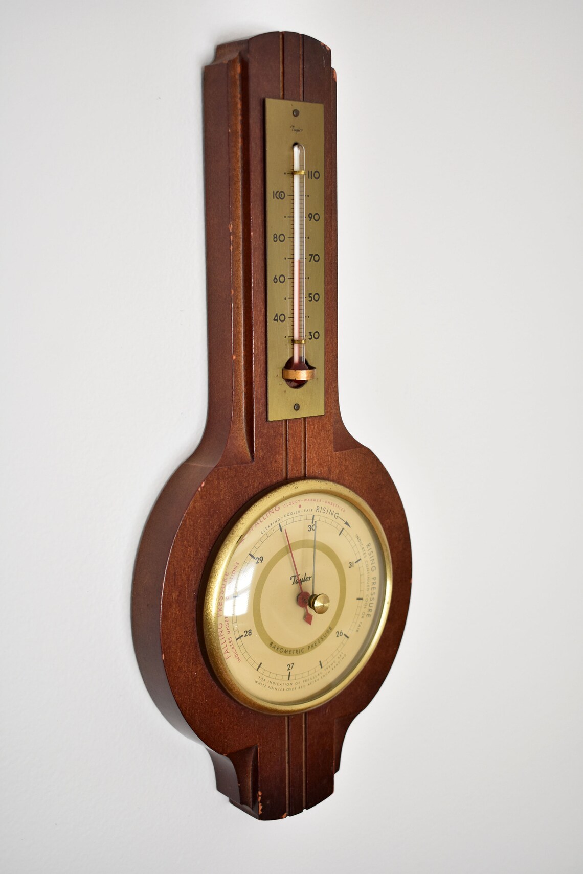 Vintage Barometer TAYLOR Made in the USA Etsy