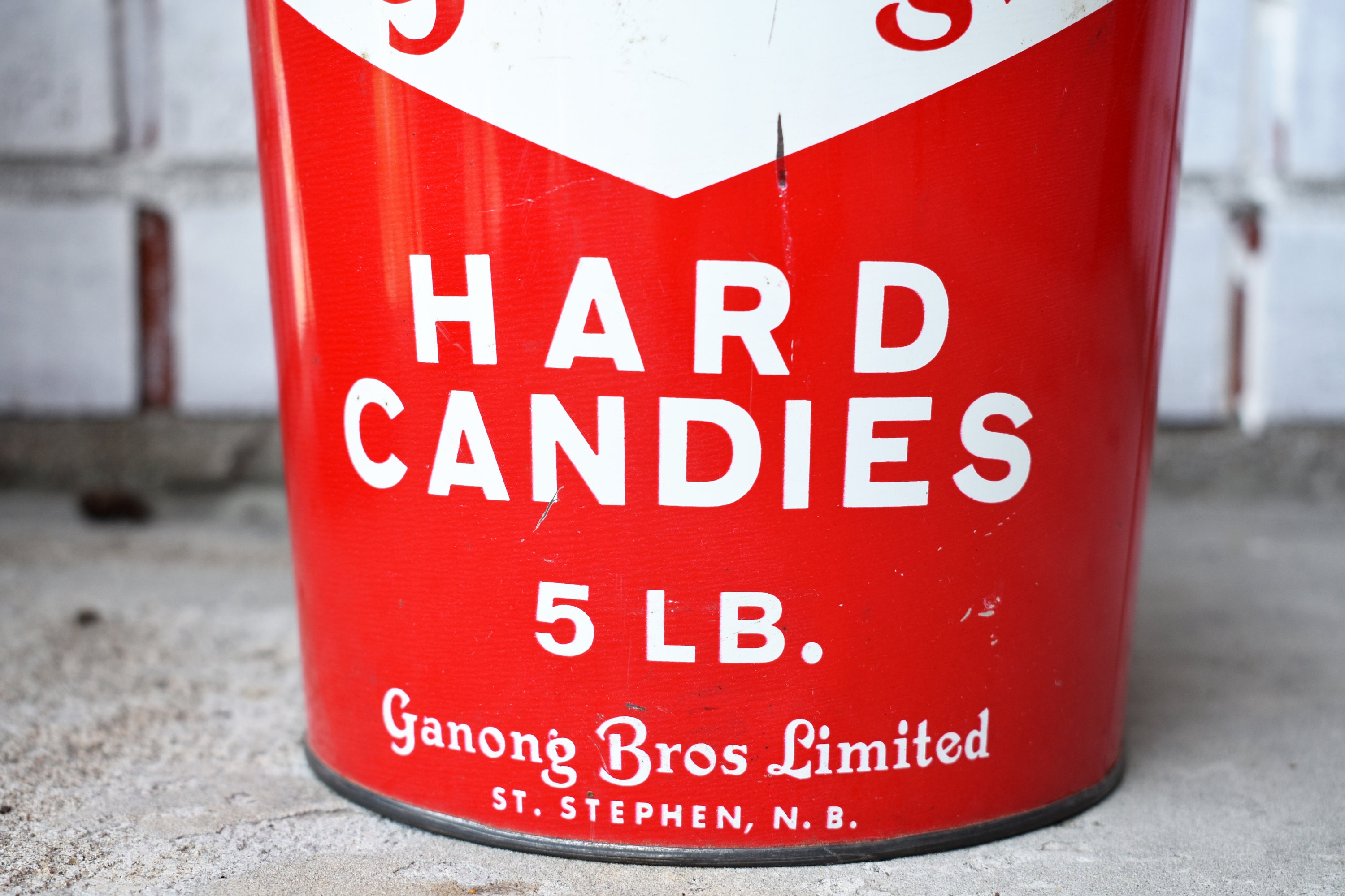 Ganong's Hard Candy Bucket Tin 5Lb Capacity Bucket Etsy