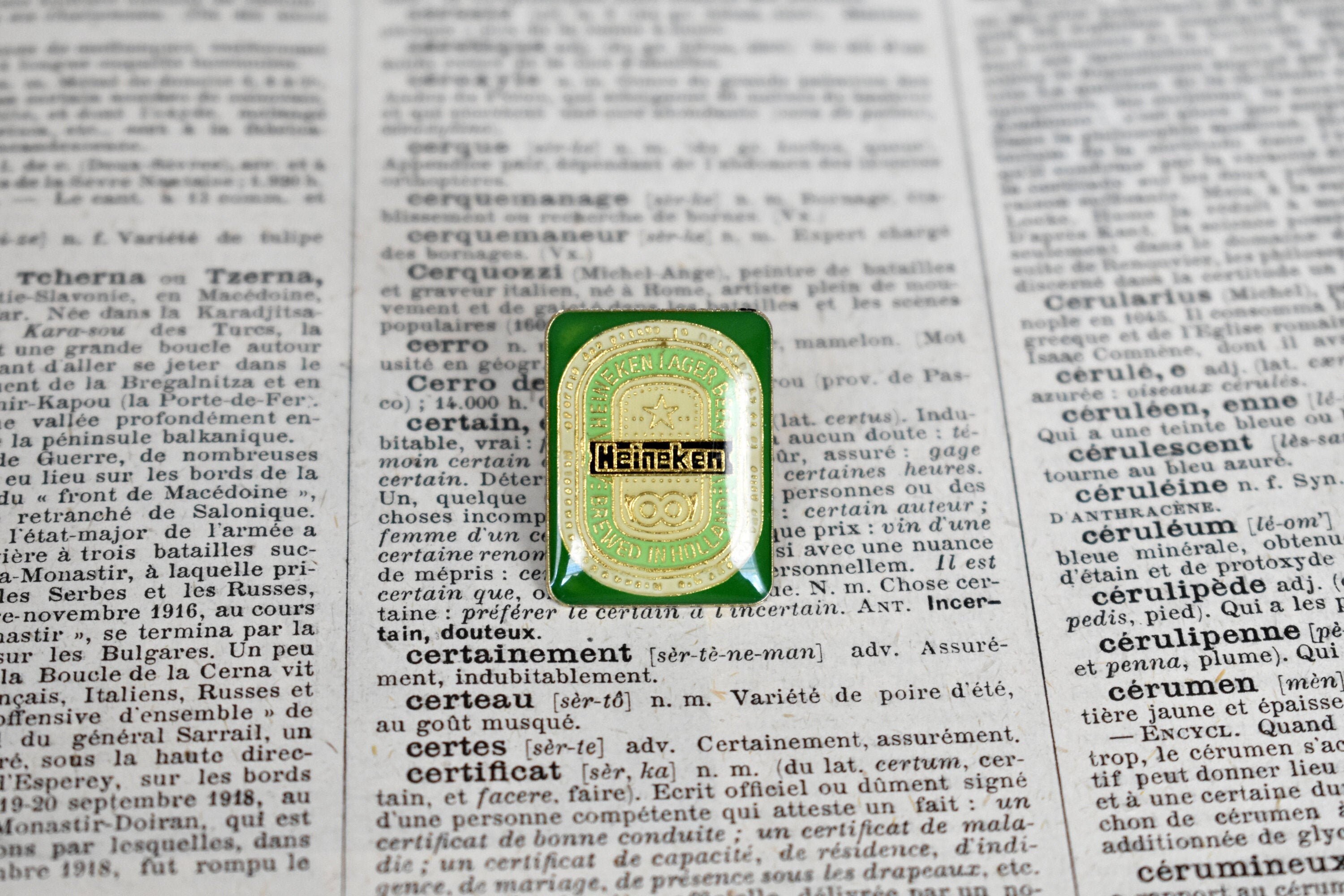 A Obtenu Un Certificat De Bonne Conduite Heineken Lager Pin Brewed in Holland Vintage Beer Pins - Etsy
