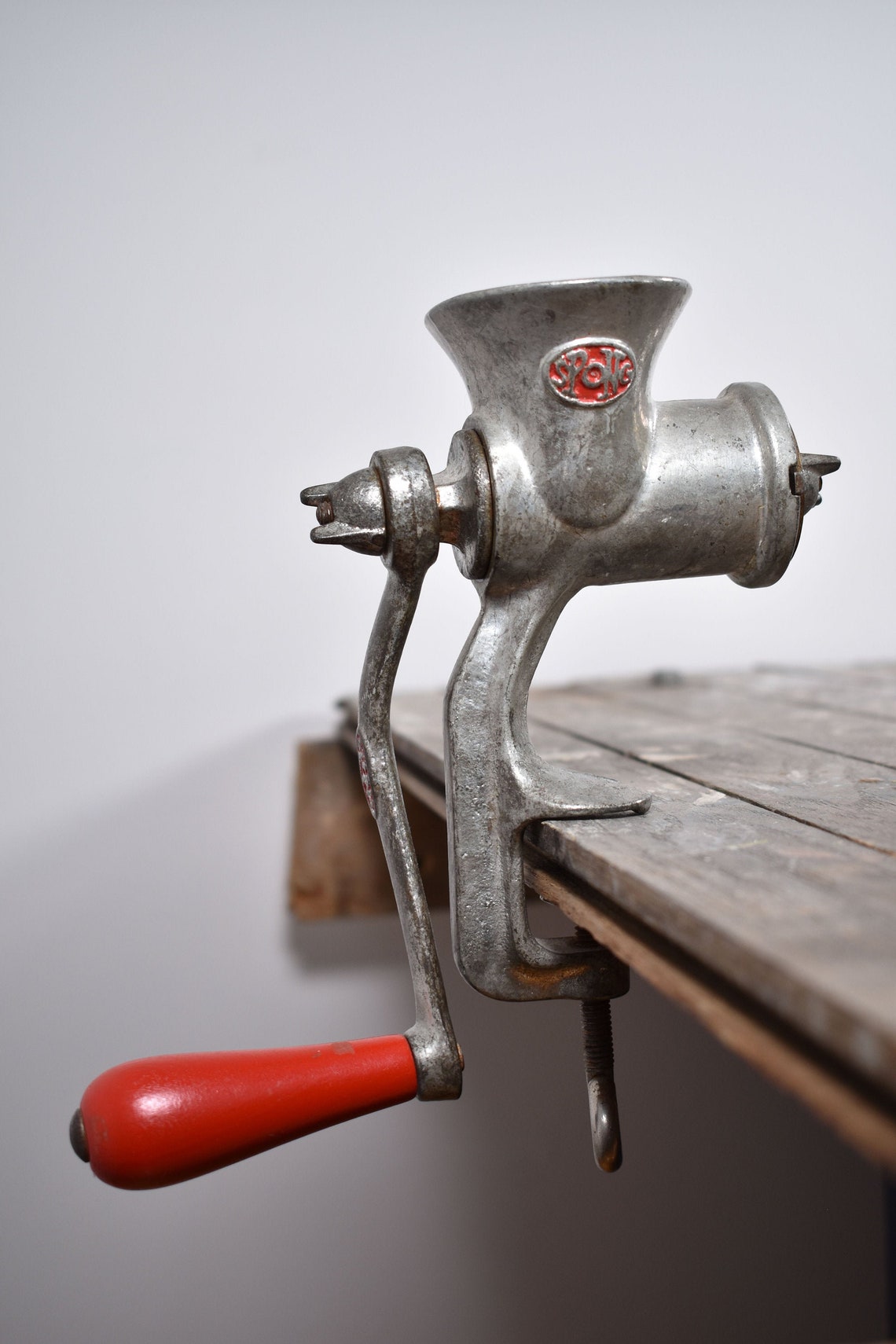 Spong Metal Meat Grinder Vintage Kitchen Decor English Etsy Canada