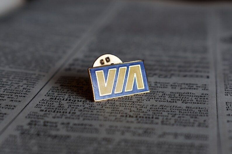 Vintage Railway Collectible VIA Rails Logo Lapel Pin VIA Trains