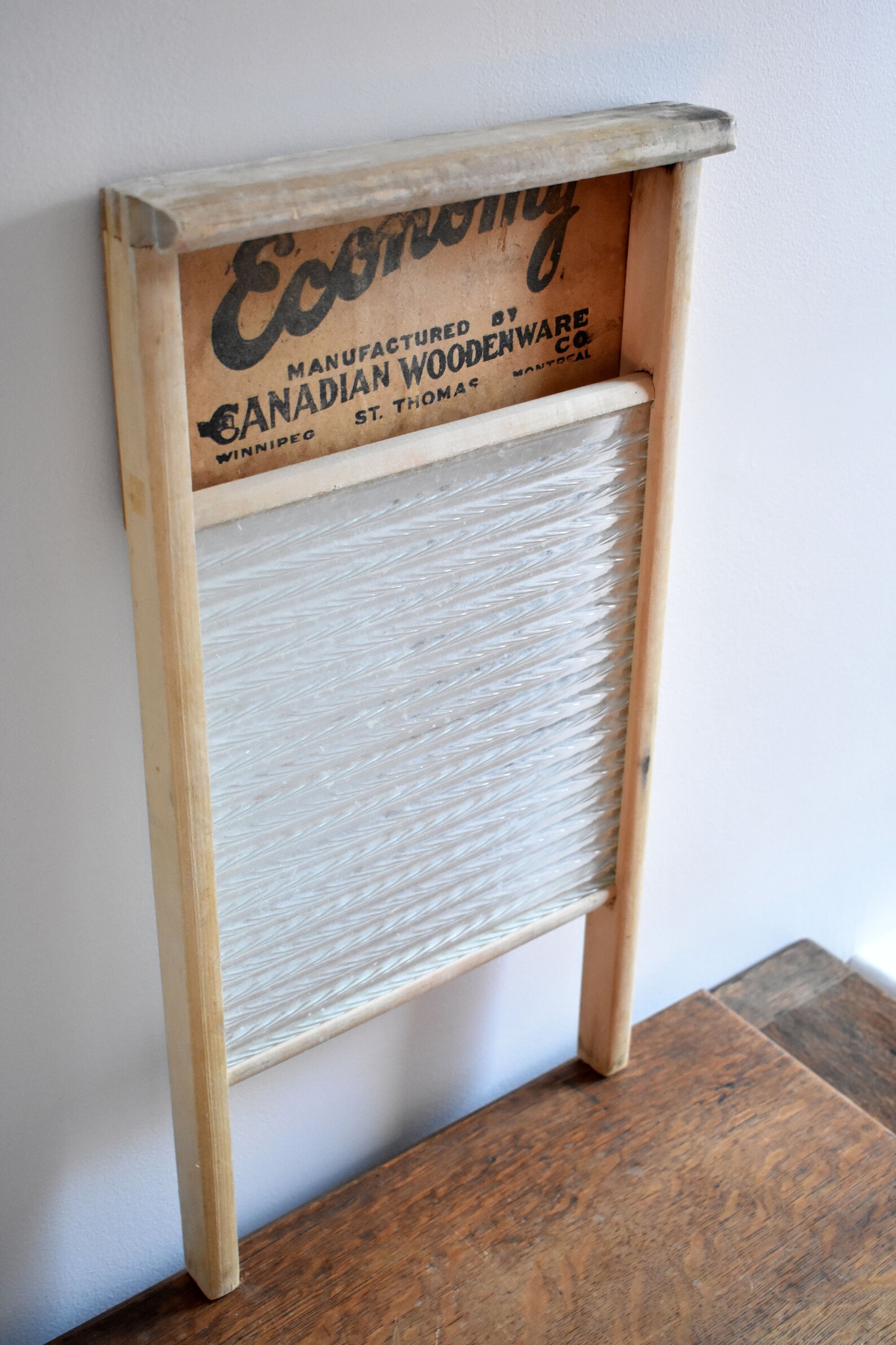 Antique Washboard ECONOMY BRAND Glass Panel Old Wash Etsy