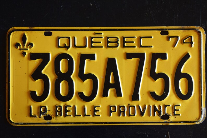 1974 Quebec License Plate Etsy