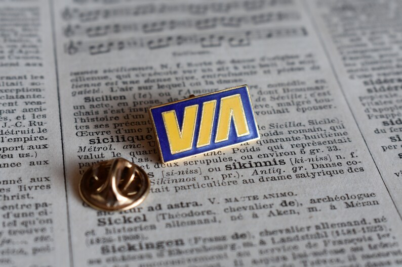 Vintage Railway Collectible VIA Rails Logo Lapel Pin VIA Trains