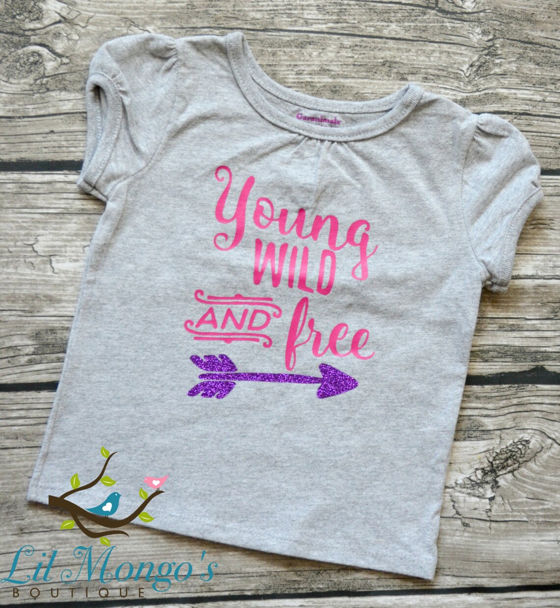 Young Wild and Free Arrow Glitter Vinyl Graphic Tshirt Girls Etsy