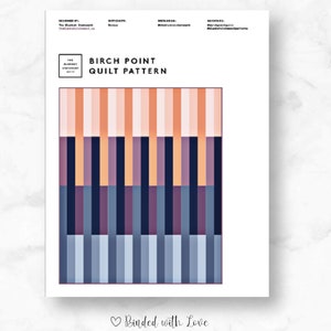 Edredón Birch Point de The Blanket Statement / Patrón de papel impreso / Patrón de edredón moderno / Nivel de habilidad para principiantes seguros